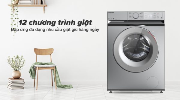 Máy giặt Toshiba 9.5 kg TW-BL105A4V(SS) - Hỗ trợ giặt giũ tiện lợi với 12 chương trình giặt