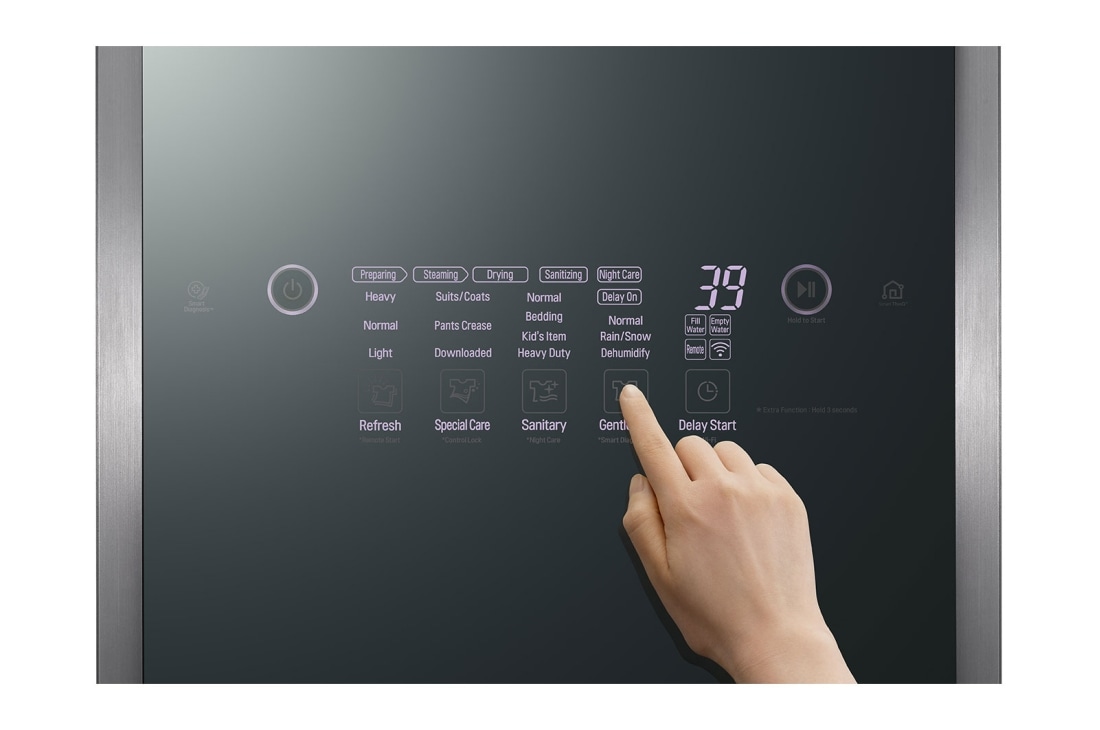 LG Tủ chăm sóc quần áo thông minh - LG Styler - Máy giặt hấp sấy S3MFC | Bảng điều khiển cảm ứng thông minh