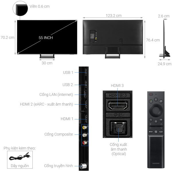 Smart Tivi QLED 4K 55 inch Samsung QA55Q65A