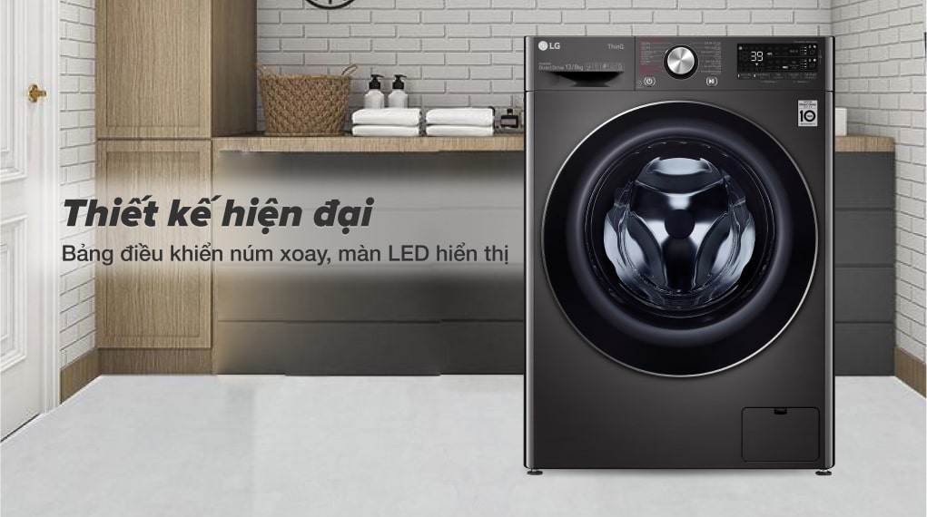 Máy giặt sấy LG Inverter 13 kg FV1413H3BA - Thiết kế hiện đại màu sắc sang trọng