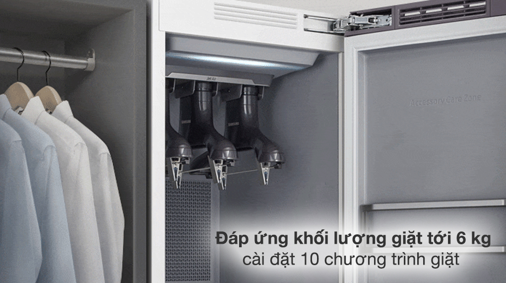 Tủ Chăm Sóc Quần Áo Thông Minh Samsung DF60A8500EG/SV - Máy giặt hấp sấy DF60A8500EG | Khối lượng giặt lên đến 6kg