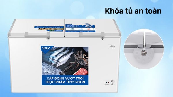Tủ đông AQUA Inverter 508 lít AQF-C6901E-Khóa tủ an toàn, hỗ trợ kiểm soát số lượng thực phẩm trong tủ