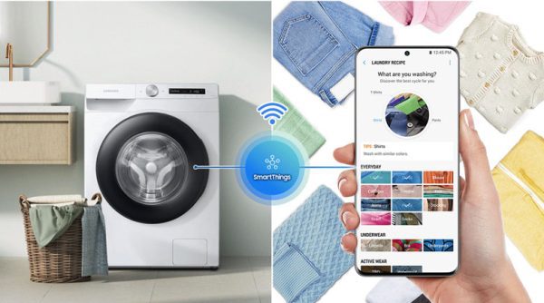Máy giặt Samsung Inverter 13 kg WW13T504DAW/SV - Điều khiển máy giặt qua ứng dụng điện thoại