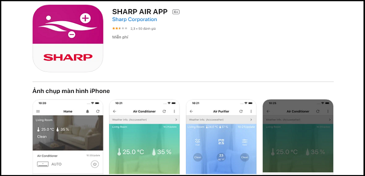 Ứng dụng  Sharp Aircon - App bật máy lạnh không cần remote của Sharp 