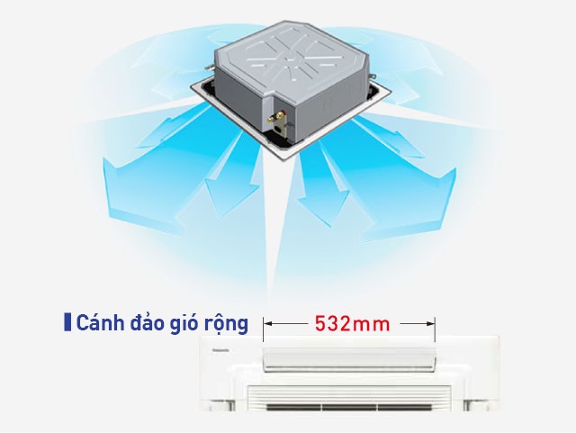 Điều Hòa Âm Trần Cassette Panasonic 1 Chiều Inverter 47.800 BTU (S-3448PU3H/ U-48PR1H8) – Điện 3 Pha – Uap-solutions
