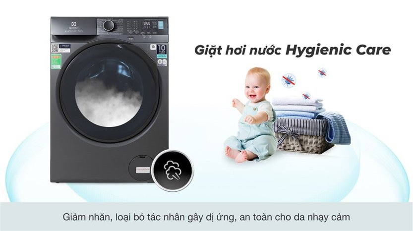 Bảo vệ làn da nhạy cảm với công nghệ giặt hơi nước Hygienic Care