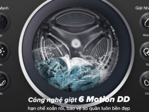 Máy giặt sấy LG Inverter 15kg F2515RTGB - Công nghệ giặt 6 Motion DD