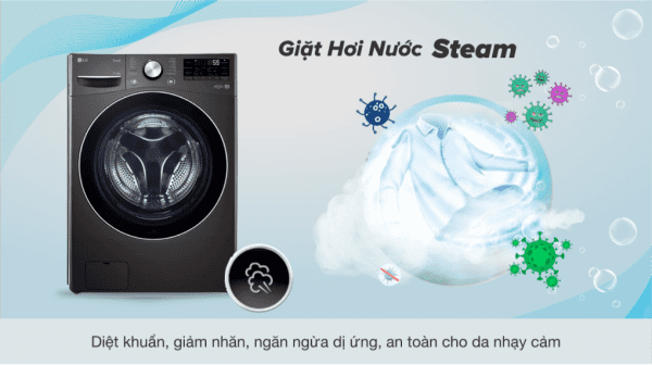 Máy giặt sấy LG Inverter 15kg F2515RTGB - Công nghệ hơi nước Steam