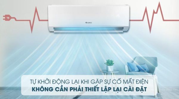 Điều hào Gree GWH24IE-K3N9B2D khởi động lại khi mất điện