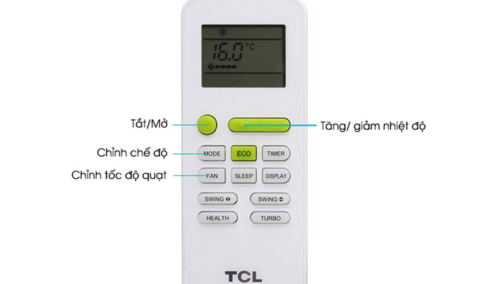 2. Cách sử dụng điều khiển điều hòa TCL đơn giản