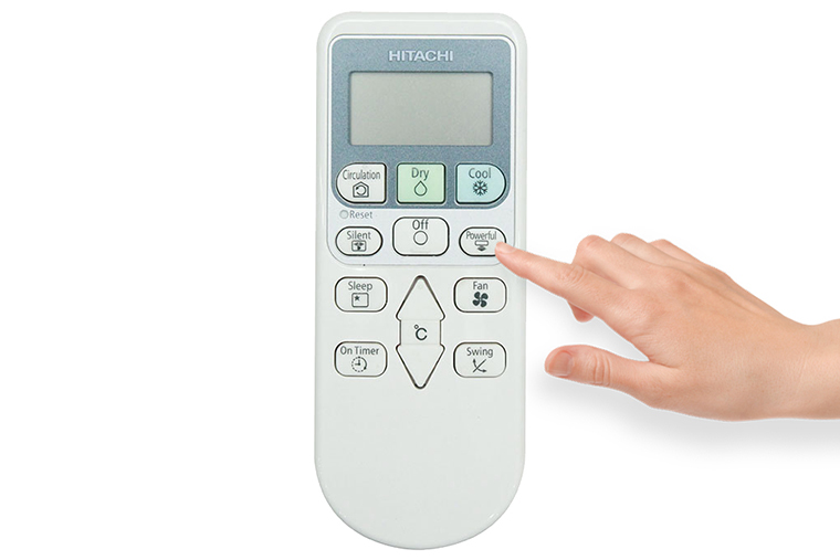 Hướng dẫn sử dụng các ký hiệu trên remote máy lạnh Hitachi - Chế độ POWERFUL 