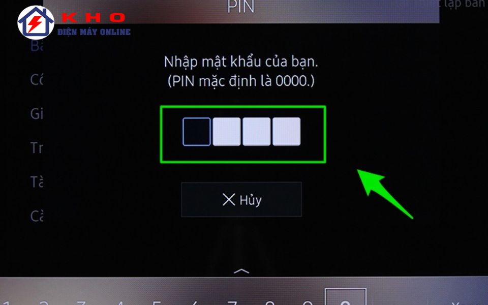 Nhập mã PIN để đặt lại Smart Hub (mặc định là 0000).