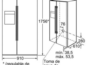 KAD62S51 | Thông tin thông số kỹ thuật tủ lạnh Side by side Bosch