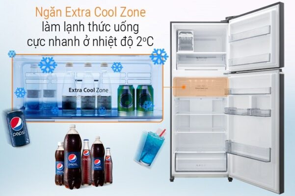Ngăn extra cool zone trong tủ lạnh Panasonic