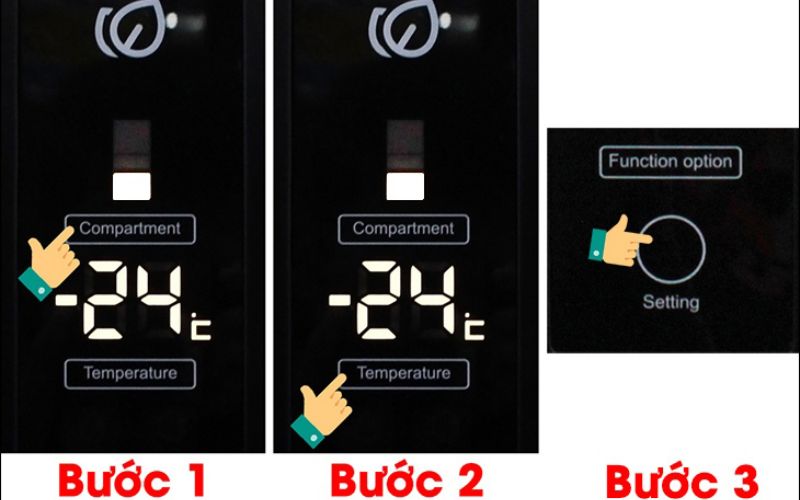 Cách chỉnh ngăn mát tủ lạnh Aqua có bảng điều khiển