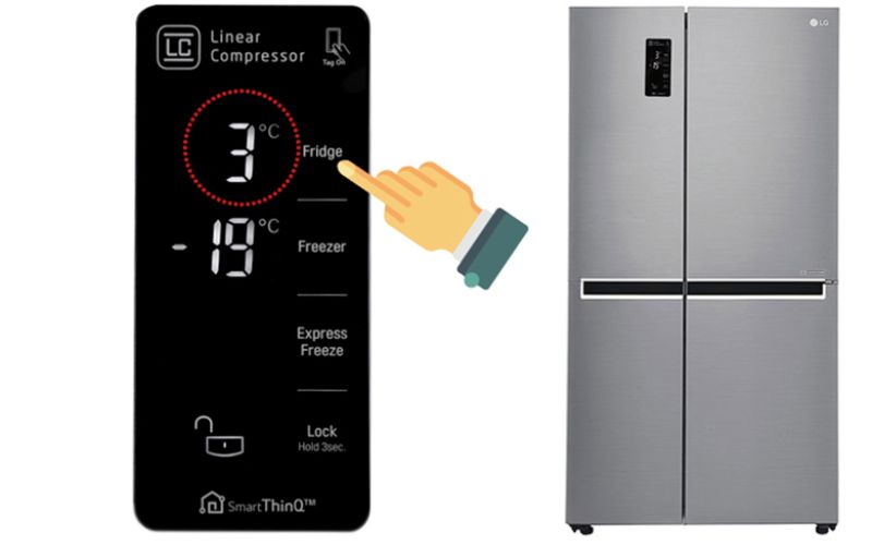 Điều chỉnh nhiệt độ ngăn mát tủ lạnh LG