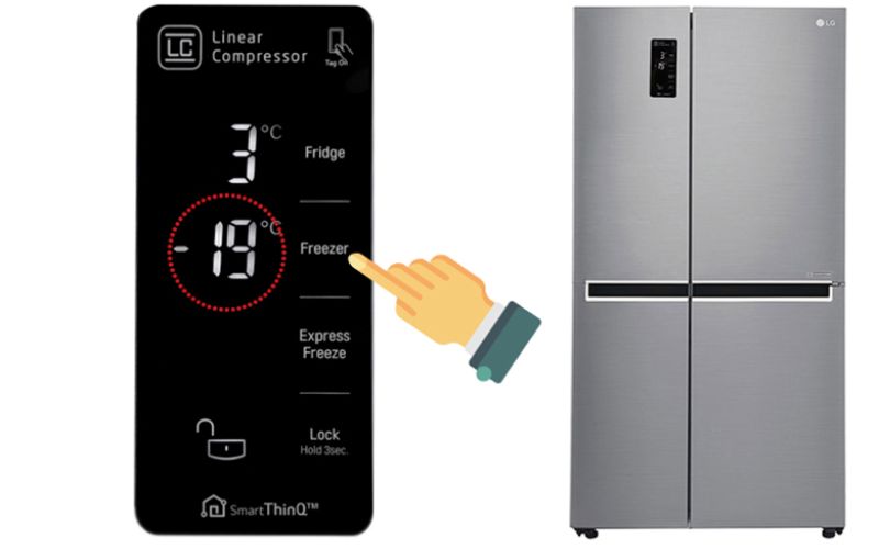 Điều chỉnh nhiệt độ ngăn đông tủ lạnh LG