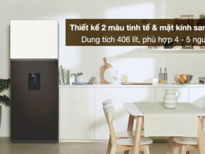 Tủ lạnh Samsung Inverter 406 lít RT42CB6784C3SV - Thiết kế kiểu Bespoke 2 màu tinh tế với chất liệu mặt kính sang trọng, dung tích 406 lít phù hợp gia đình 4 - 5 người