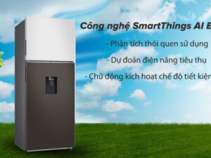 Tủ lạnh Samsung Inverter 406 lít RT42CB6784C3SV - Công nghệ SmartThings AI Energy tiết kiệm điện hiệu quả