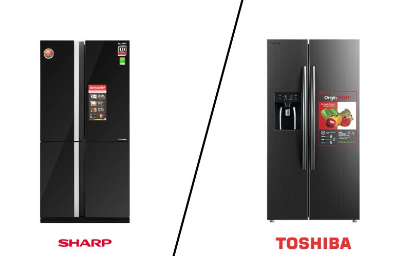 So sánh tủ lạnh Sharp và Toshiba 