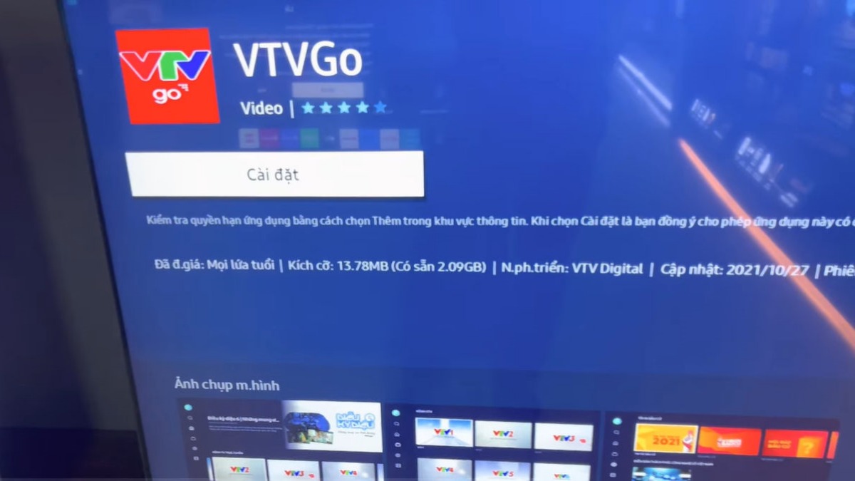 Cách tải ứng dụng VTV Go trên tivi samsung bước 3