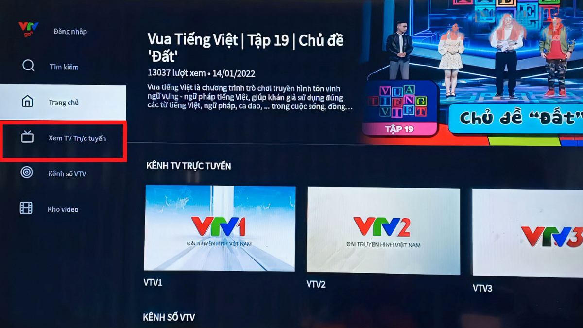 Cách sử dụng ứng dụng VTV Go để xem phim truyền hình bước 3