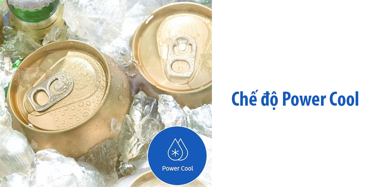 Công nghệ làm lạnh Power Cool trên tủ lạnh Samsung 2 cánh sau khi bật sẽ thổi ra luồng khí lạnh 0 độ C