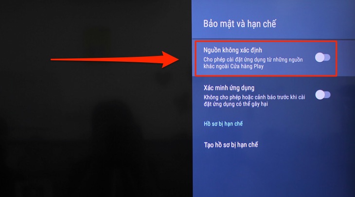  Bạn chọn mục "Nguồn không xác định" 