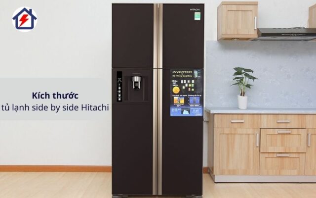 Kích thước tủ lạnh Side by side Hitachi