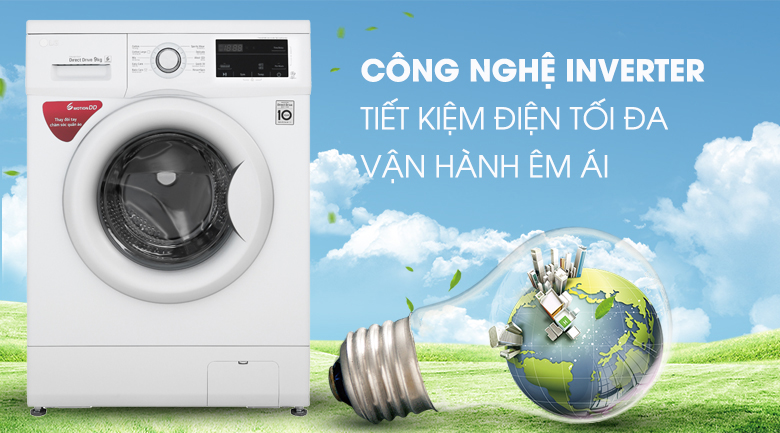 Máy giặt LG FM1209S6W tiết kiệm điện nước tối đa
