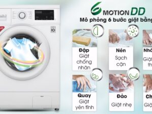 Giặt 6 chuyển động - Máy giặt LG Inverter 9 kg FM1209N6W