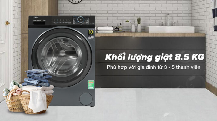 Máy giặt Aqua Inverter 8.5 kg AQD-A852J BK - Khối lượng giặt