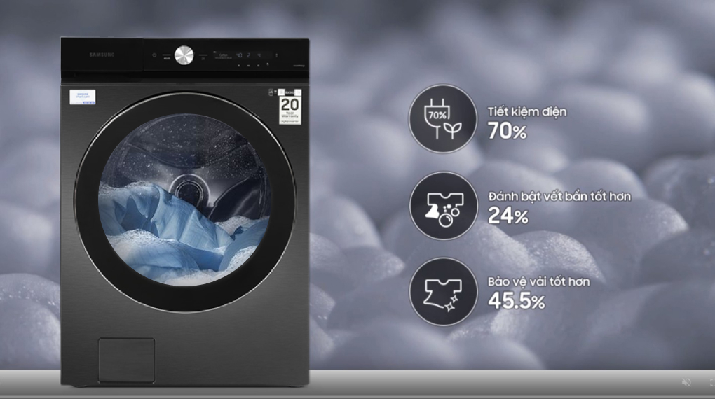 WF24B9600KV/SV tích hợp công nghệ giặt bong bóng Eco Bubble