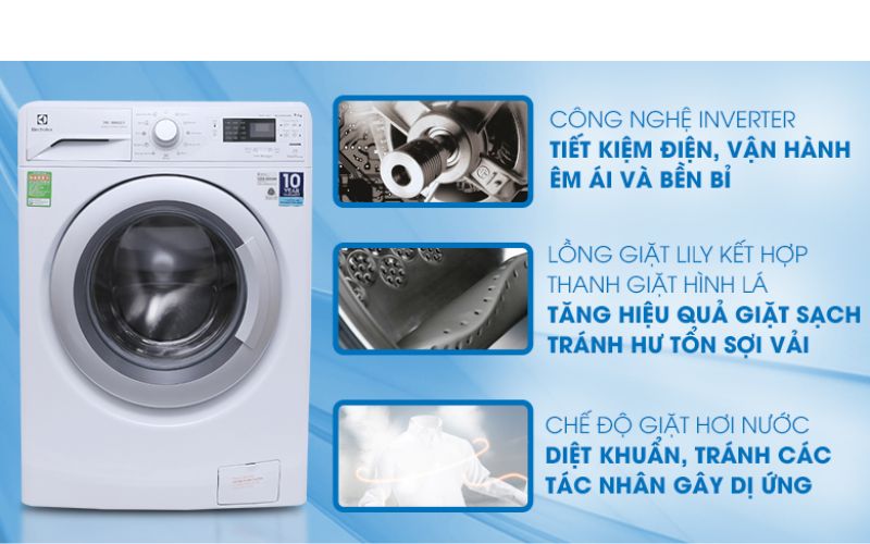 Máy giặt Electrolux được trang bị nhiều công nghệ hiện đại