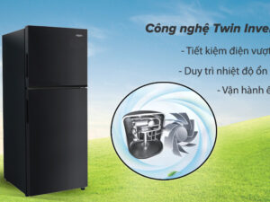 Tủ lạnh Aqua Inverter 189 lít AQR-T220FA(FB) - Công nghệ Twin Inverter tiết kiệm điện hiệu quả và vận hành êm ái, ổn định