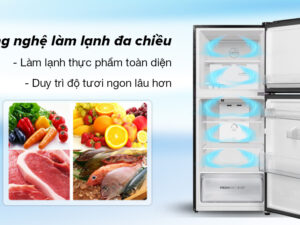 Tủ lạnh Aqua Inverter 189 lít AQR-T220FA(FB) - Công nghệ làm lạnh đa chiều bảo quản thực phẩm toàn diện và duy trì độ tươi ngon thực phẩm tối ưu
