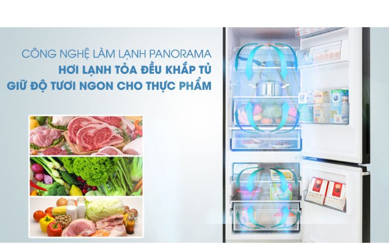 Tủ lạnh Panasonic 290L tích hợp công nghệ làm lạnh độc quyền Panaroma
