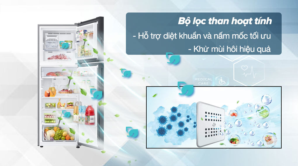 Công nghệ kháng khuẩn khử mùi trên tủ lạnh Samsung 2 cánh RT31CG5424B1SV