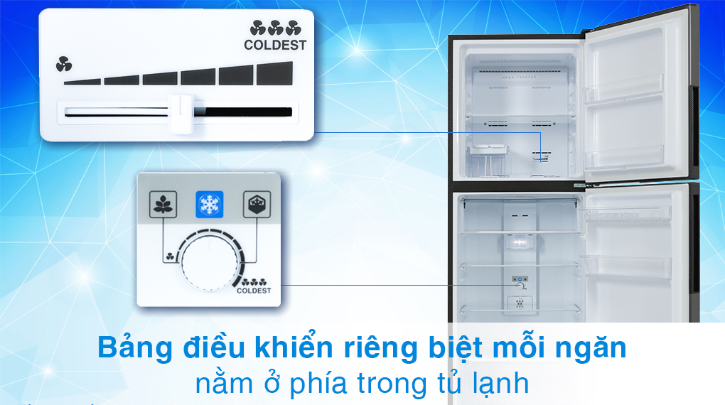 Tủ lạnh Sharp Inverter SJ-XP382AE-DS trang bị bảng điều khiển riêng biệt