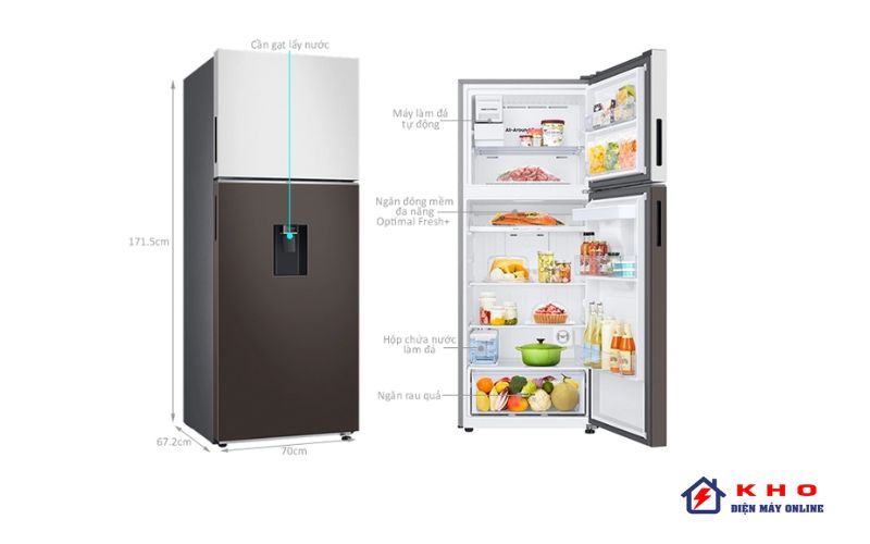 Kích thước tủ lạnh Samsung Inverter 406 lít Bespoke RT42CB6784C3SV
