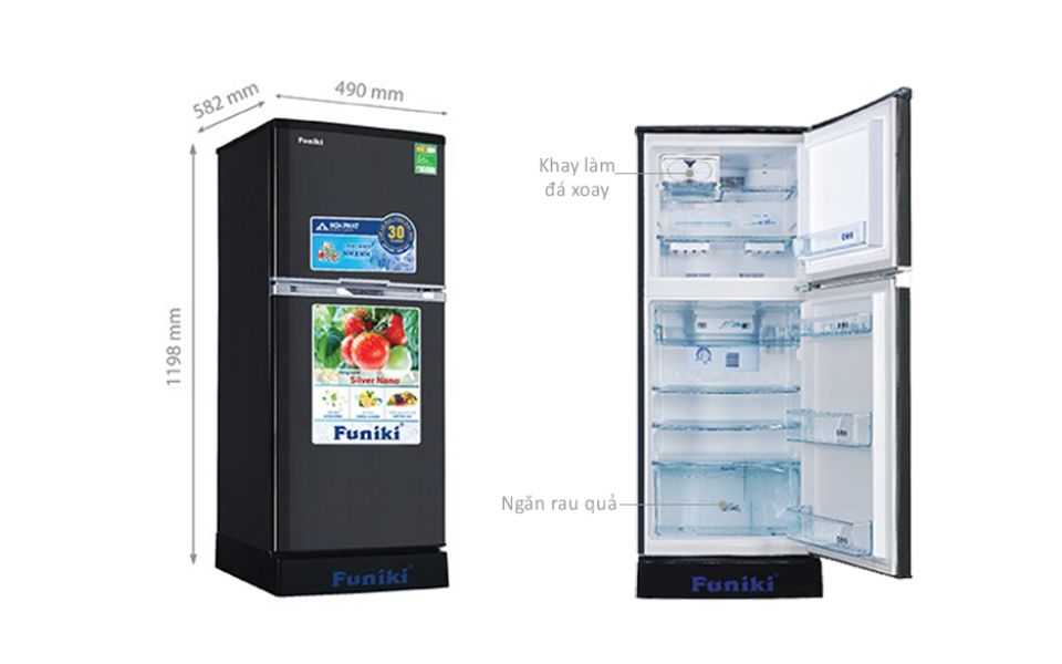 Kích thước tủ lạnh Funiki 120L FR-125CI