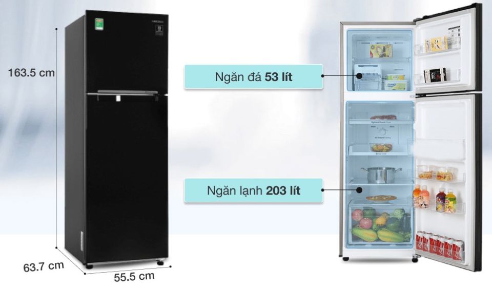 Kích thước tủ lạnh 250 lít