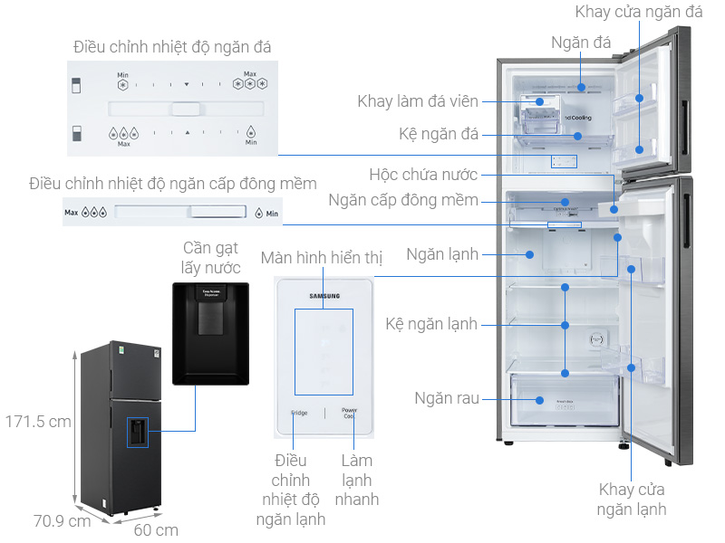 Tủ lạnh Samsung Inverter 345 lít RT35CG5544B1SV-thông số