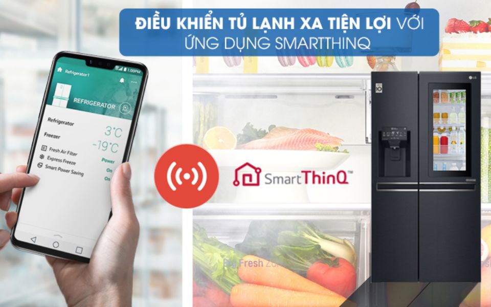 Kiểm soát tủ lạnh từ xa qua ứng dụng Smart ThinQ