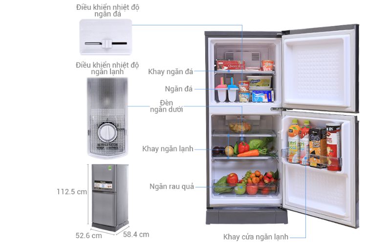 Tủ lạnh Panasonic 135 lít NR-BJ158SSVN 