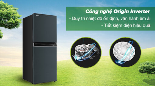 Tủ lạnh Toshiba Inverter 180 lít GR-RT234WE-PMV(52) - Công nghệ Origin Inverter tiết kiệm điện hiệu quả, vận hành êm ái và duy trì nhiệt độ ổn định