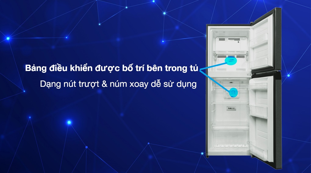 Tủ lạnh Toshiba Inverter 180 lít GR-RT234WE-PMV(52) - Bảng điều khiển dễ sử dụng với nút trượt và núm xoay được thiết kế bên trong tủ