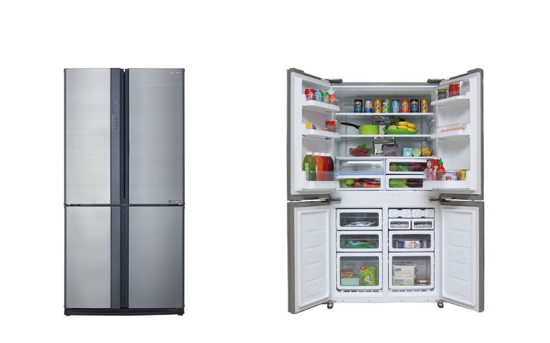 Tủ lạnh Sharp ngăn đá dưới có thiết kế ngăn lạnh ở trên tiện lợi khi sử dụng
