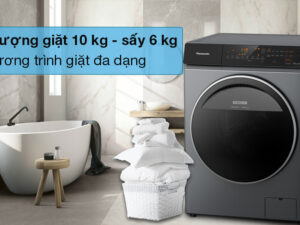 Máy giặt sấy Panasonic Inverter 10 kg NA-S106FC1LV - Khối lượng giặt 10 kg, sấy 6 kg và trang bị 16 chương trình giặt đa dạng