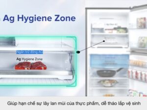 Tủ lạnh Panasonic Inverter 326 lít NR-TL351VGMV -  Ngăn trữ đông tinh thể bạc Ag Hygiene Zone
